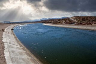 photo - California Aqueduct with Stormy Sky