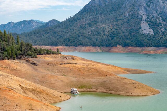 photo - Low Water on Shasta Lake during the Drought in California